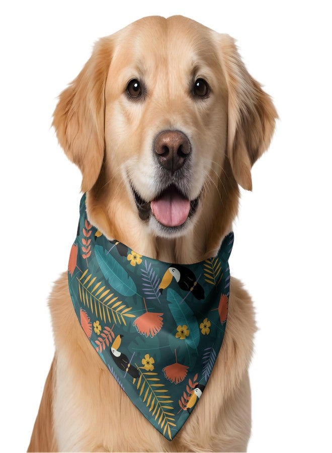 دبليو طوق باندانا للكلاب قابل للتعديل من W | هذا الطوق الجميل ذو التصميم الرائع هو إكسسوار مثالي لتزيين الكلاب (مقاس M، بنمط الغابة) - Image 1